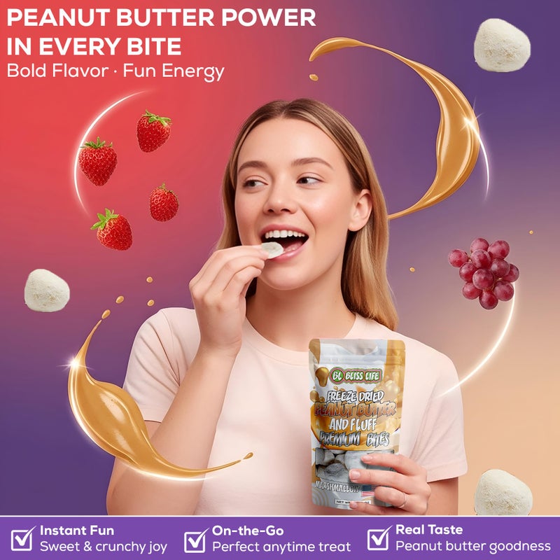 Freeze Dried PB&J Marshmallow Candy Exotic new TikTok Trend Unique Novelty Snack that Melts in your Mouth 2oz - Image 5